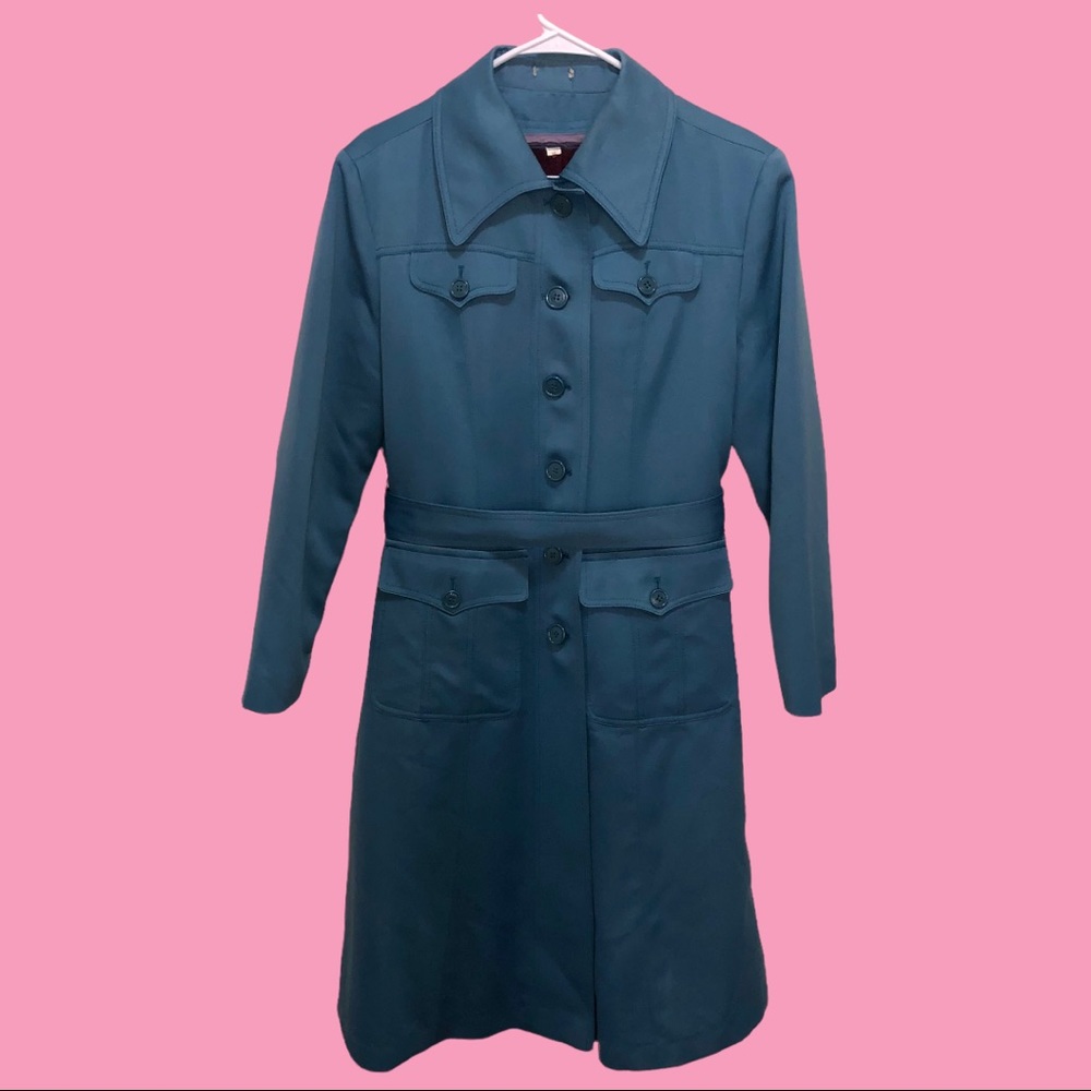 Vintage Teal Raincoat